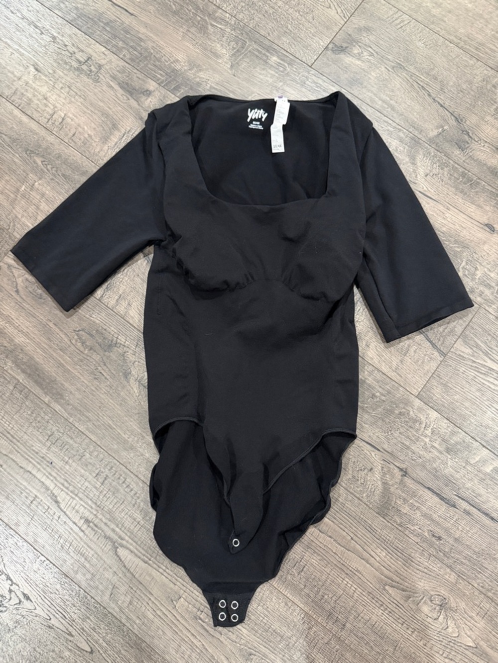 YITTY Black Fitted Scoop Bodysuit 3X/4X